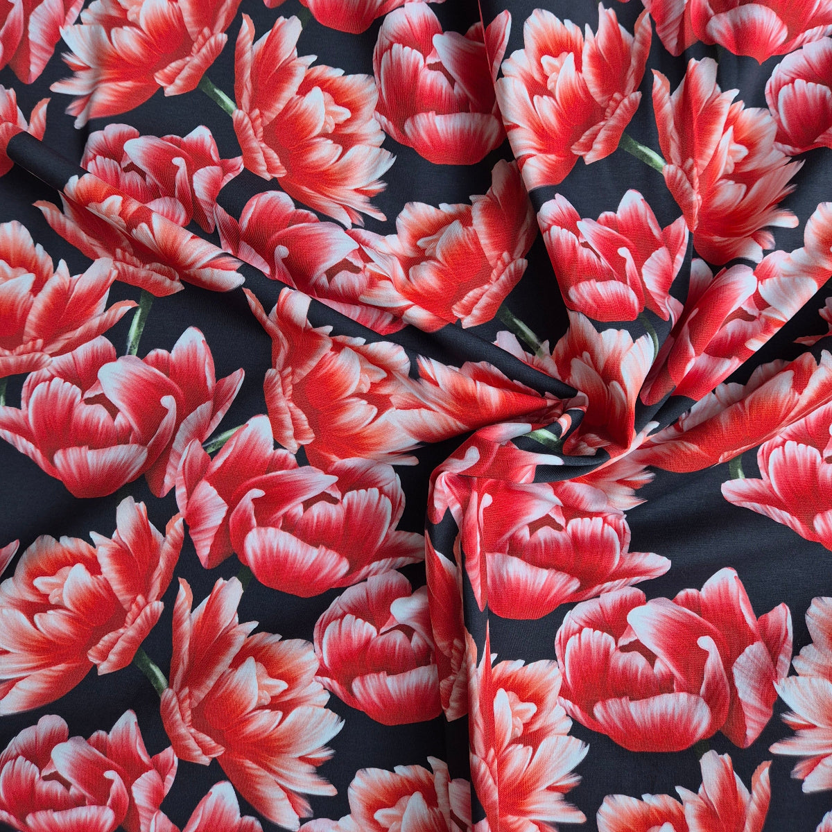 Biologisch katoenen tricot stof 'Lova' Dark Blue