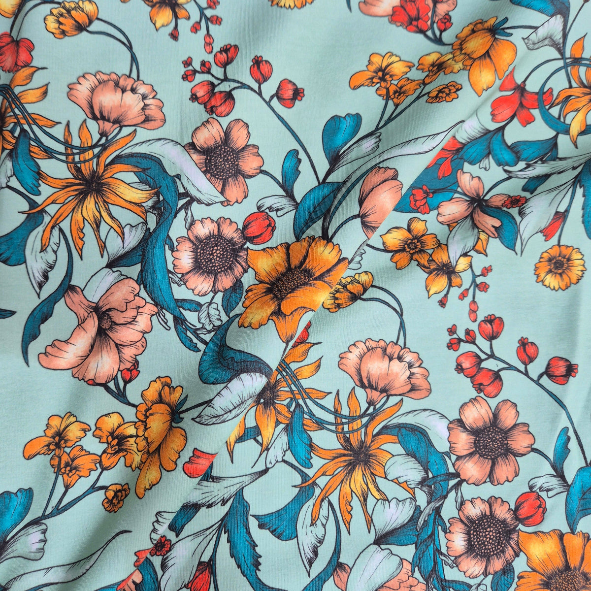 Biologisch katoenen tricot stof 'Ida' Jet Stream Green