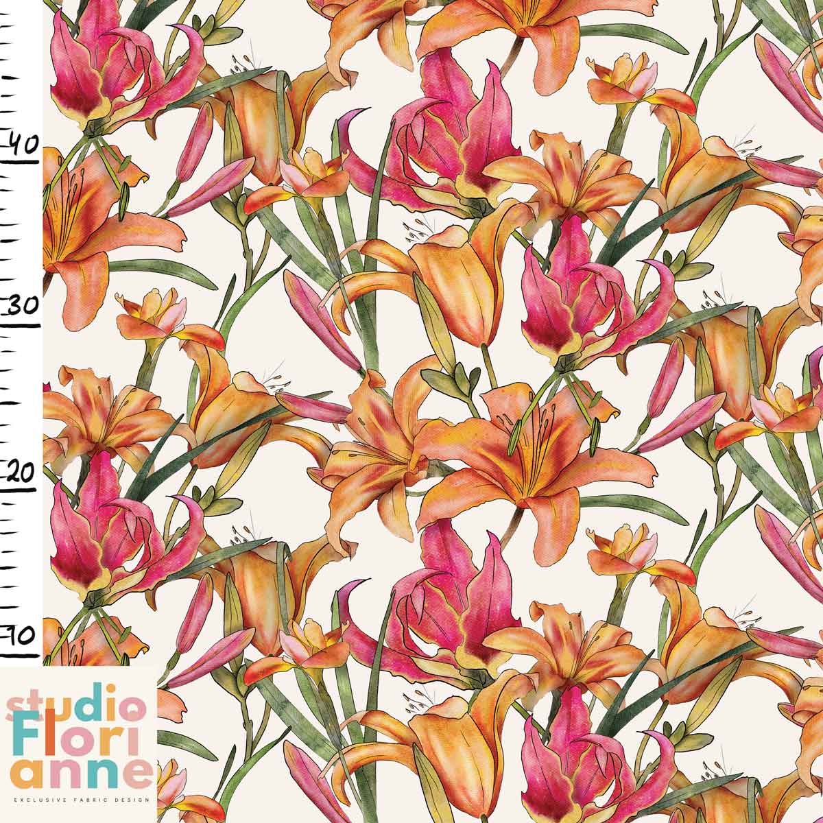 Gloriosa, zelfontworpen exclusieve tricot stof met biologisch katoen