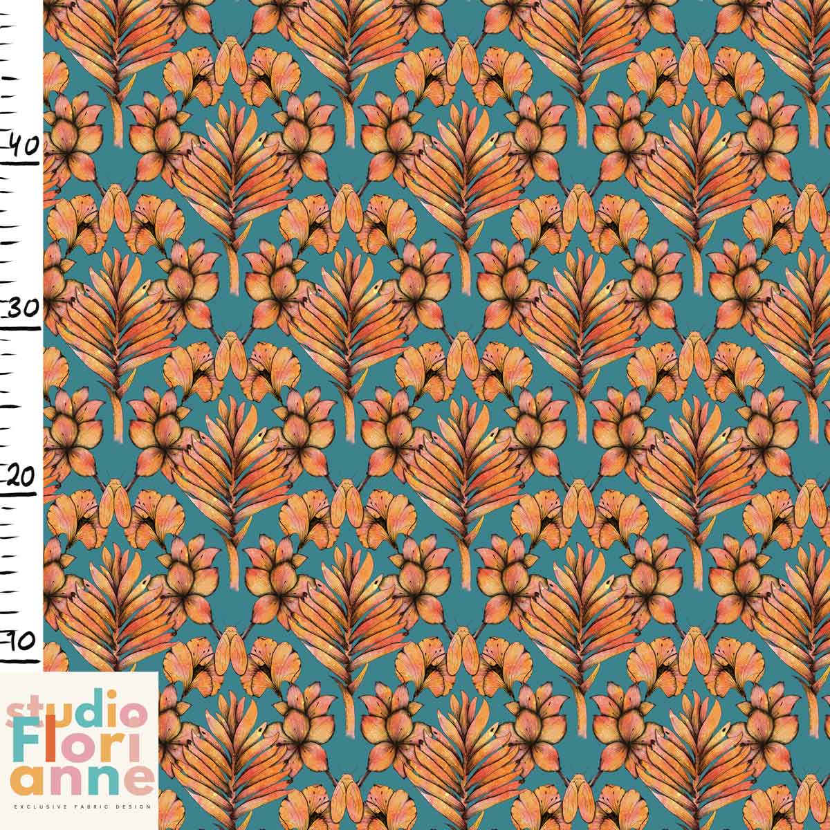 Sil teal, exclusieve zelfontworpen tricot met biologisch katoen