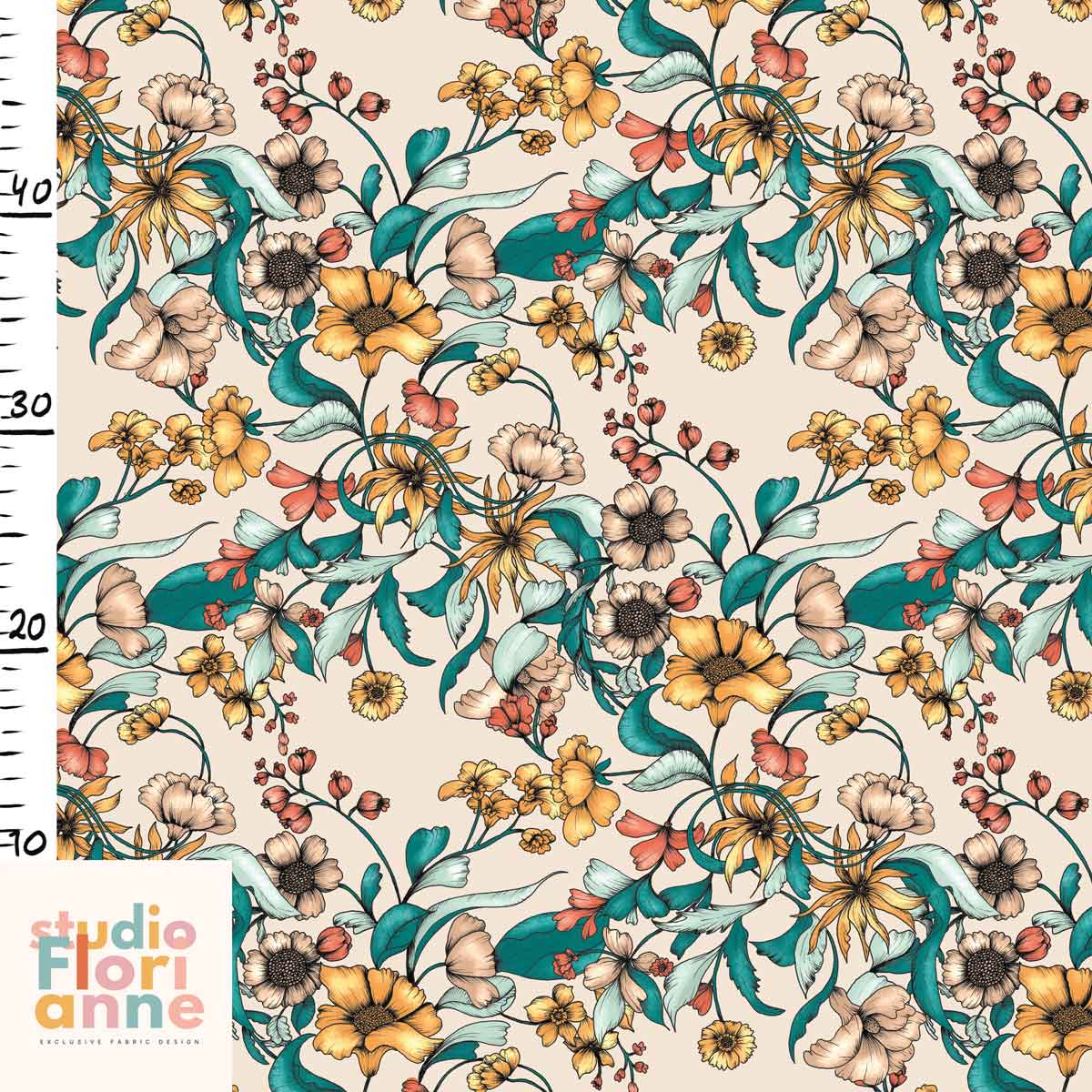 Biologisch katoenen tricot stof 'Ida' White Chocolate