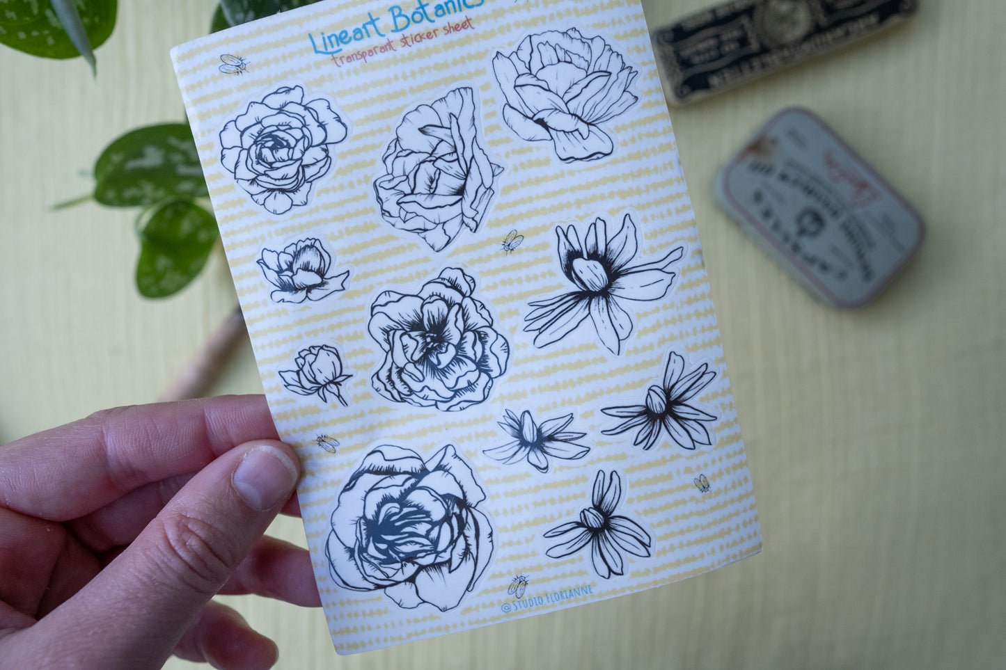 Stickervel Transparante Bloemen