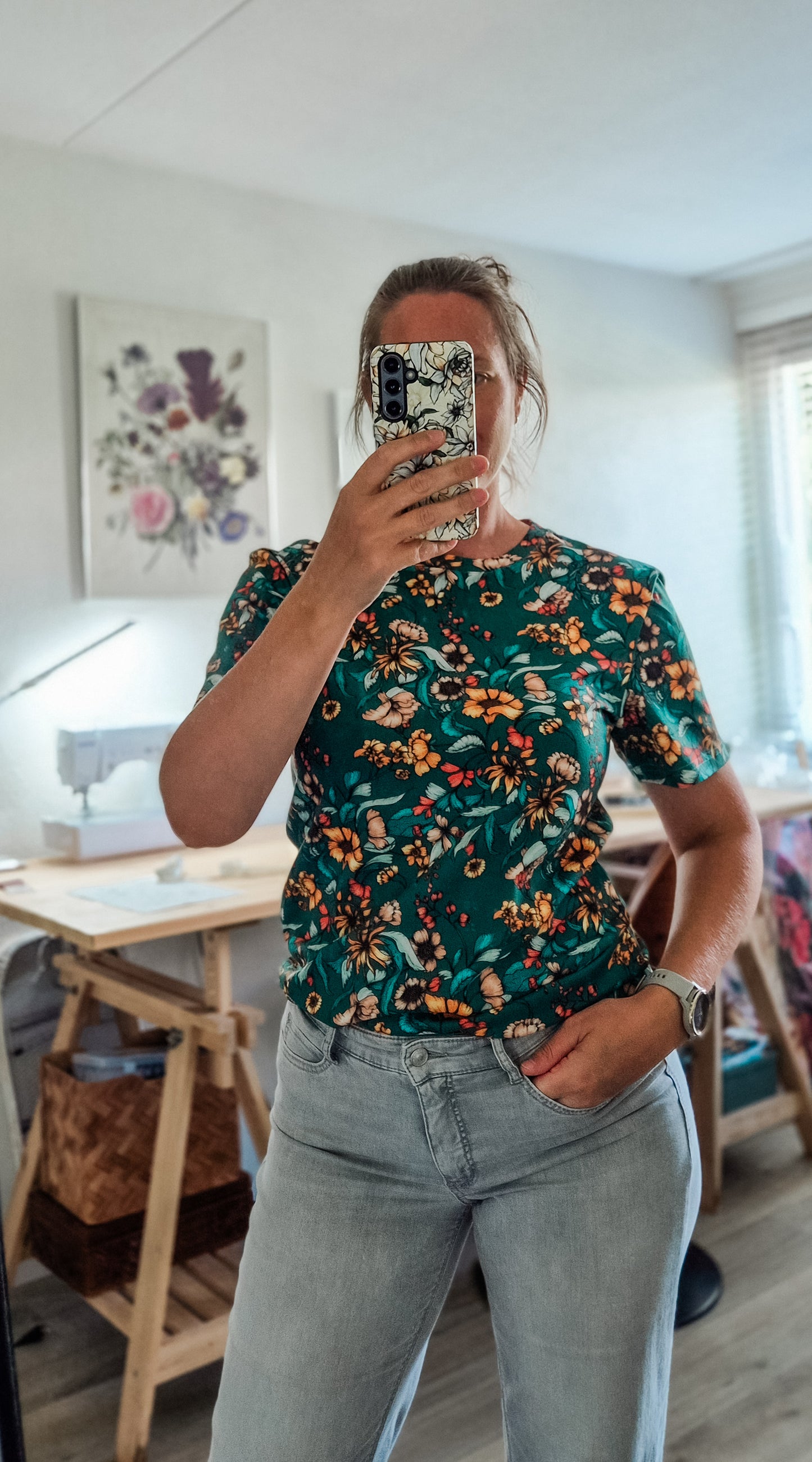 T-shirt “Ida” Donker Groen – All Over Print