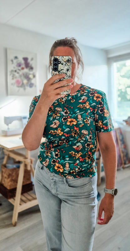 T-shirt “Ida” Donker Groen – All Over Print