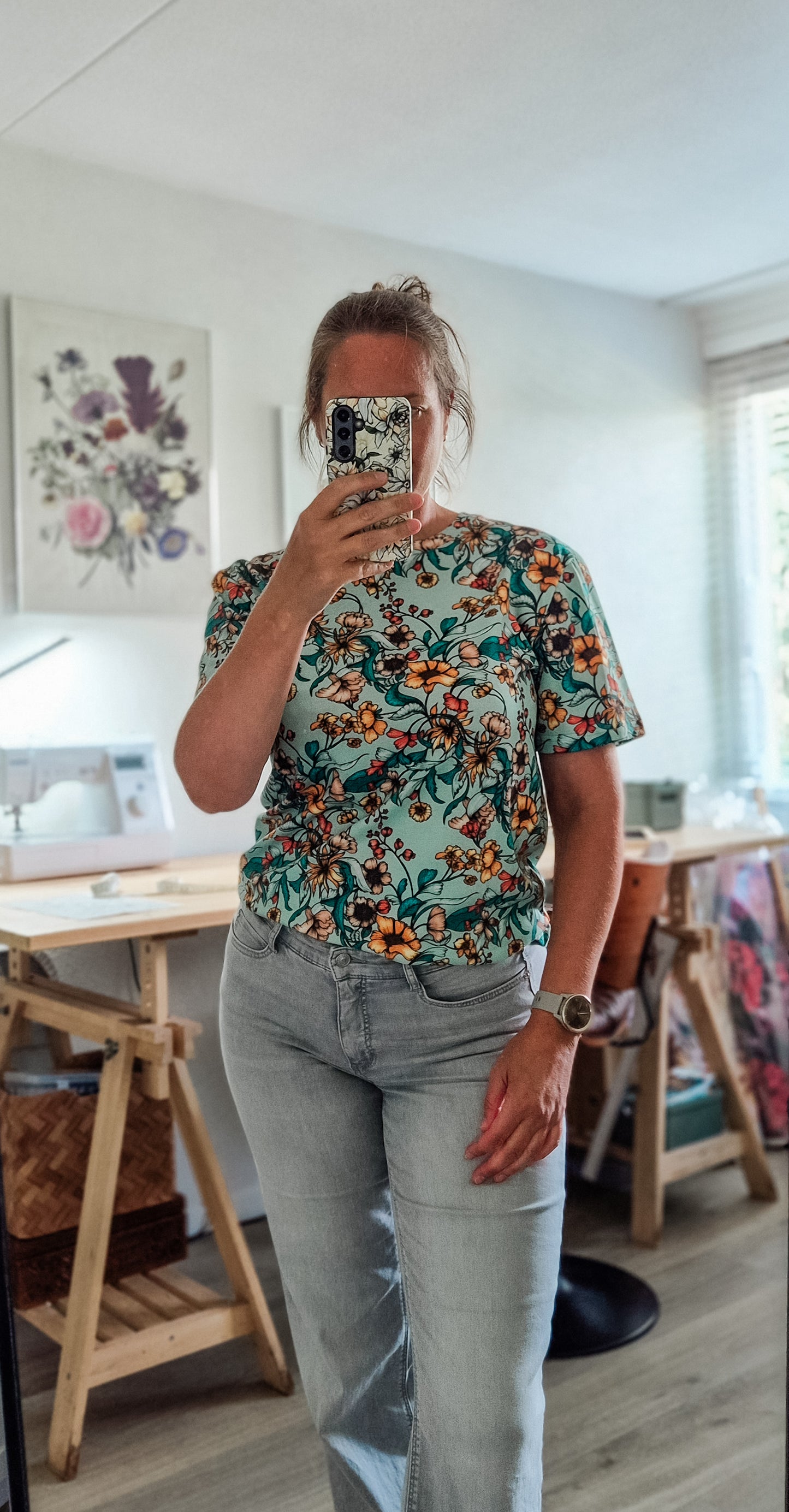 T-shirt “Ida” Licht Groen – All Over Print