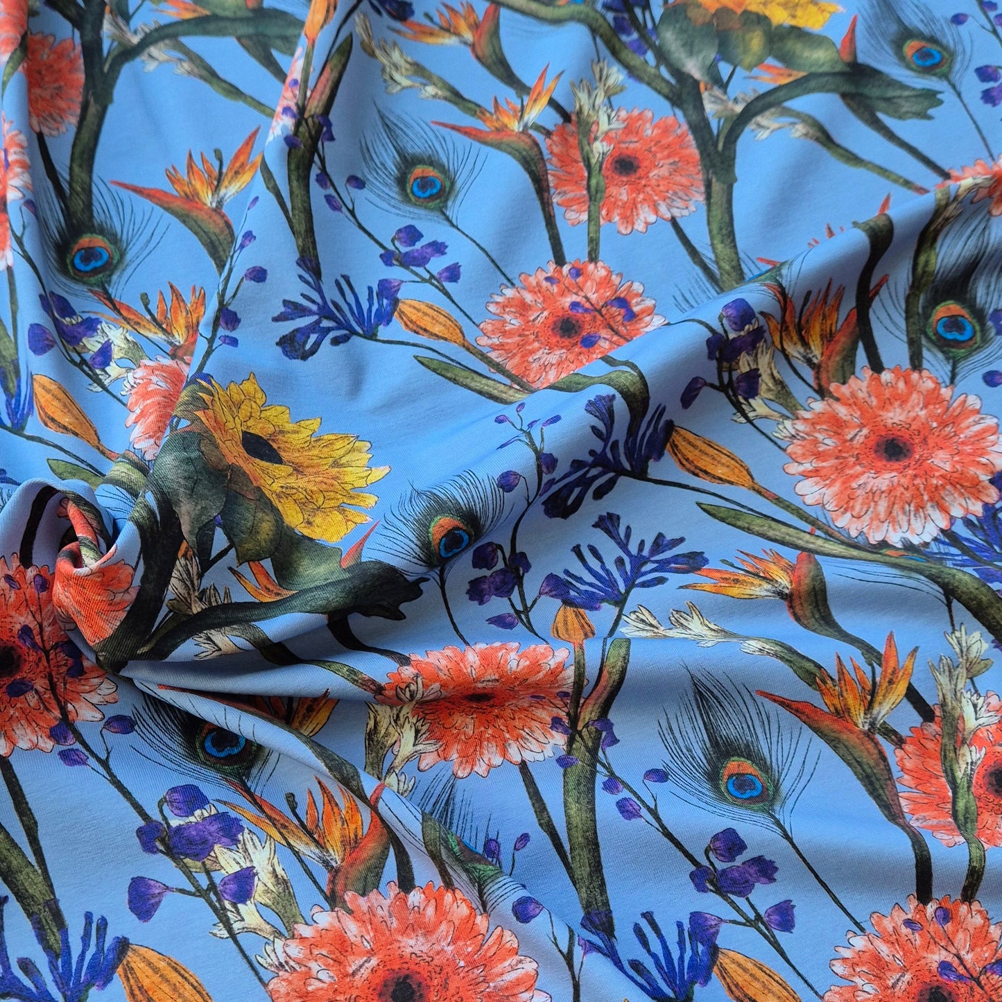 Lentaa paper blue, exclusieve zelfontworpen tricot van biologisch katoen