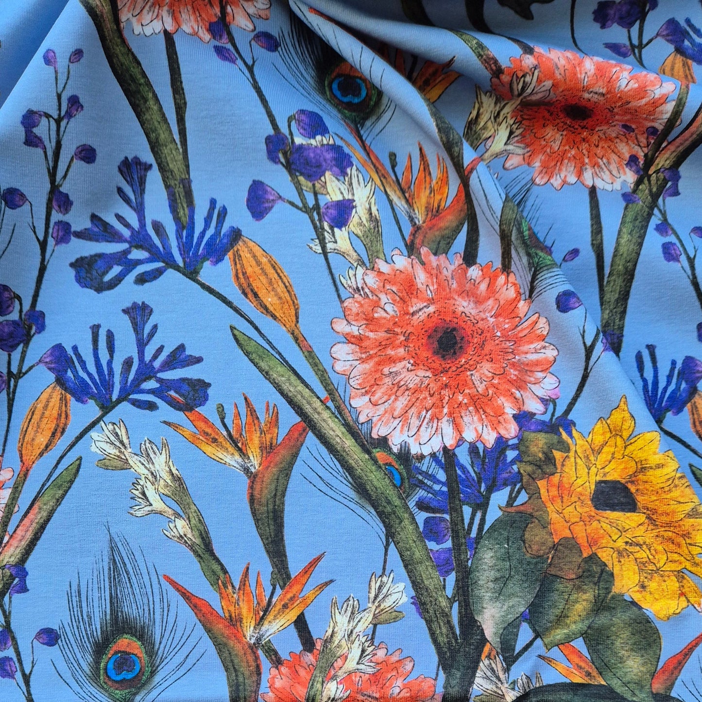 Lentaa paper blue, exclusieve zelfontworpen tricot van biologisch katoen