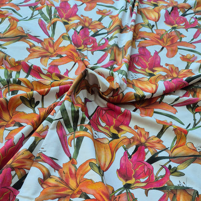 Gloriosa, zelfontworpen exclusieve tricot stof met biologisch katoen