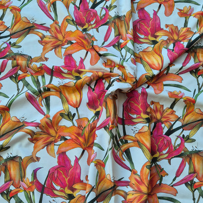 Gloriosa, zelfontworpen exclusieve tricot stof met biologisch katoen