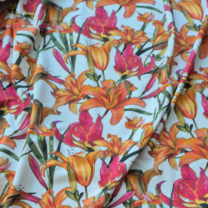 Gloriosa, zelfontworpen exclusieve tricot stof met biologisch katoen