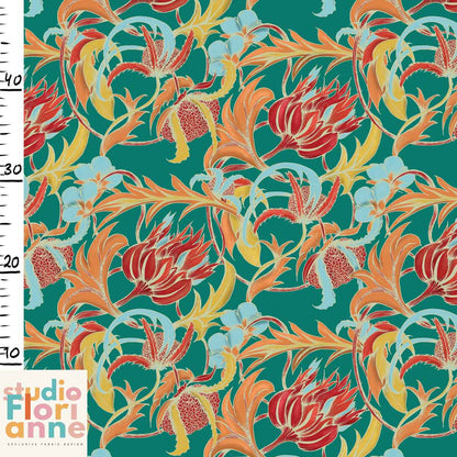 Oda turquoise, zelfontworpen exclusieve tricot met biologisch katoen
